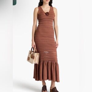 Sandro Irene Rhinestone Flower Maxi Dress